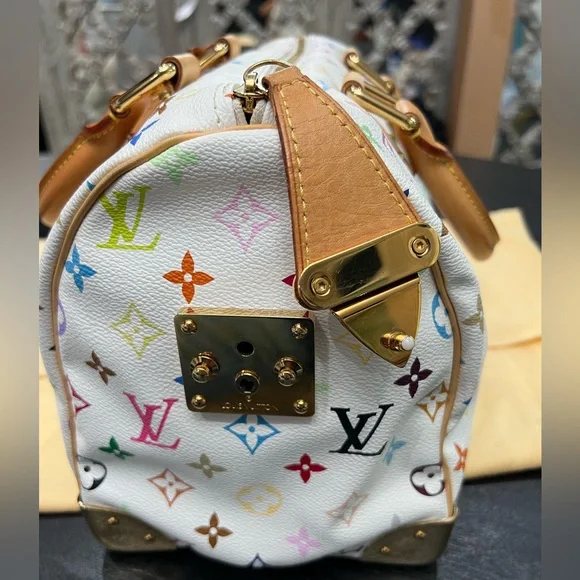 💙🩷Louis Vuitton x Takashi💚💜 White Multicolor Monogram Speedy 30 - Picture 7 of 11